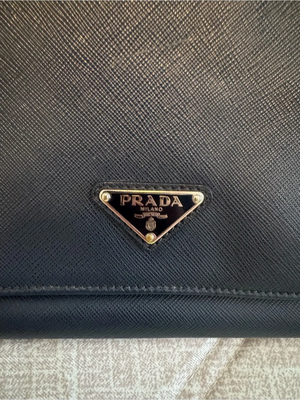 Prada Navy (Bluette) Saffiano Leather Briefcase with Shoulder Strap